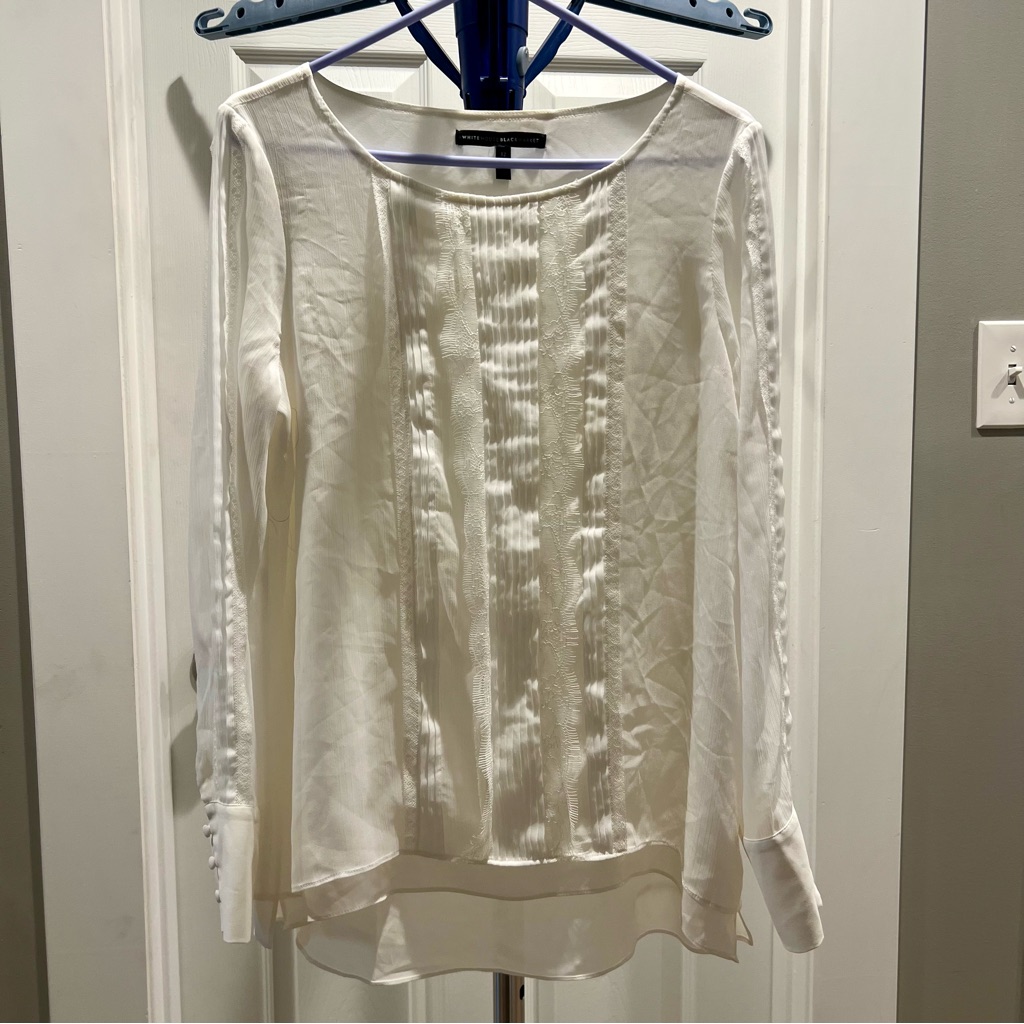 White House Black Market Ivory Blouse